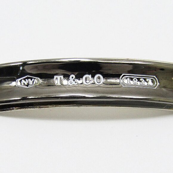 Tiffany & Co. 1837 Titanium Bar Chain Bracelet 7" Silver 925 Auth w/Bag k1041 - Picture 2 of 8
